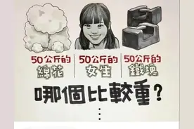 今日笑话：哪个比较重？女生吧，因为会谎报体重，哈哈哈图片