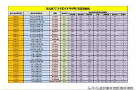 湖北省2021年艺术本科A平行志愿投档线图片