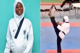 非洲大肚孕妇跆拳道比赛击败众多对手夺冠，挺肚出拳踢腿震惊网民图片