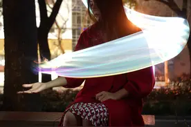 手中光，光绘人像主题摄影图片