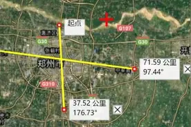 河南各地市东西向，南北向距离测量（单位km）图片