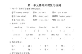五年级上册语文第一到第八单元基础知识试卷大全图片