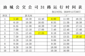 即日起，大庆市31路公交车临时调整运行时间图片