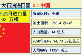世界10大石油进口国，中国石油十大来源国，石油大计任重而道远图片