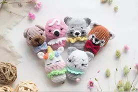 钩针图解：6款迷你小动物挂件图片