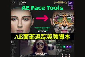 AE人面部跟踪合成换脸美颜美容滤镜特效插件预设AE Face Tools V4.1图片