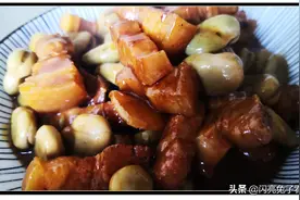 蚕豆米怎么吃？焖红烧肉别有一番滋味图片
