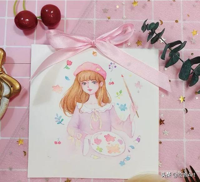 颜值超高的人物插画教程，带你用水彩描绘梦幻少女童话