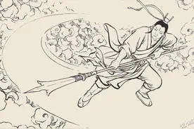 故事：少年杨戬劈山救母，惨遭神兽三头龙暴打图片