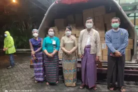 缅甸外交部发文，印度捐赠的医疗物资运抵仰光机场图片