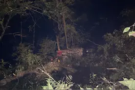 货车坠入百米山谷！驾驶员重伤被困，消防深夜紧急营救图片