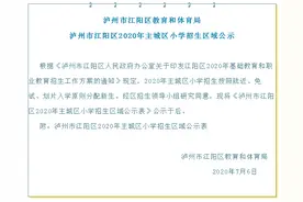 重磅！泸州市江阳区主城区小学招生区域划片出炉了，你家孩子读哪所小学？图片