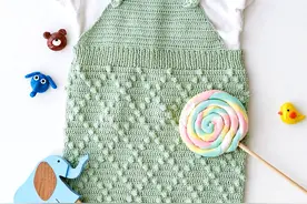 分享一件时尚可爱的钩针小宝宝背带裤，款式简单易仿图片