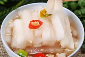 泡萝卜最简单最快速做法，酸甜爽口，开胃下饭，当天泡当天吃图片