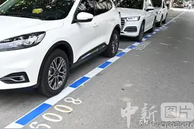 河北石家庄“蓝白停车位”亮相图片