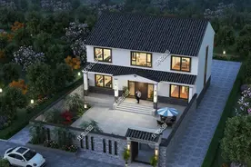 给农村父母建养老房，这样的中式别墅太美了，30多万就能盖一栋图片