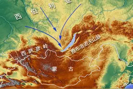 这里有一道山口子，极地寒潮蜂拥而入，给我国灌入了很多冷空气图片