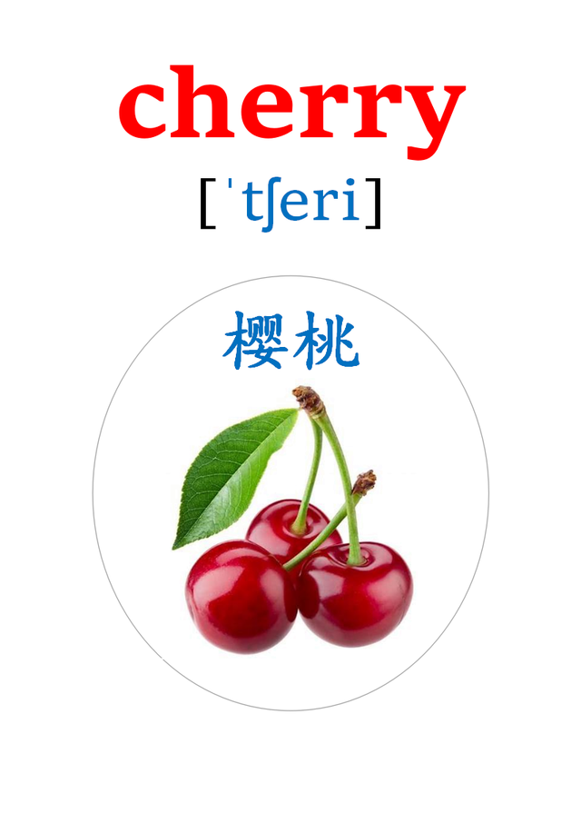 英语卡片来了！20多种水果的英语单词！apple、orange、pear