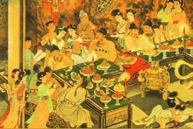 古代酒桌上的高难度游戏，曲水流觞飞花令，歌舞划拳掷骰子图片