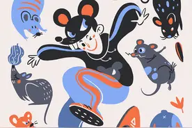 十二生肖平铺插画图片
