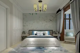 新中式风格拆迁房，书房一房两用的设计，独有创意与韵味图片