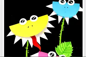 儿童画教程｜小朋友最喜欢的手工画--趣味食人花图片