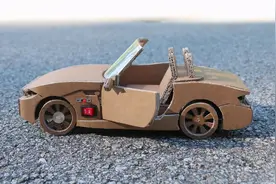 手工达人用纸板制作遥控宝马跑车视频封面