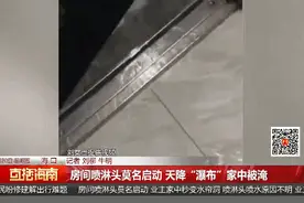 海口绿地·海长流缤纷城：业主家中消防喷淋头变“瀑布”，物业关阀门耗了一小时图片