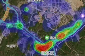 延安、遵义、井冈山，中午一点热力图对比图片