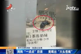 美味变反胃！外卖点“一点点”奶茶，竟喝出“大头苍蝇”图片