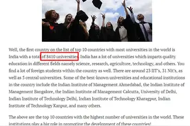 辟谣：印度大学数量高达8410所、世界排名第一？假的图片