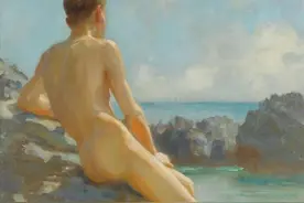 英国艺术家亨利·斯科特·图克，以描绘海滩上的人物形象而闻名天下图片