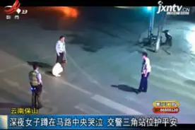 云南保山：深夜女子蹲在马路中央哭泣 交警三角站位护平安视频封面