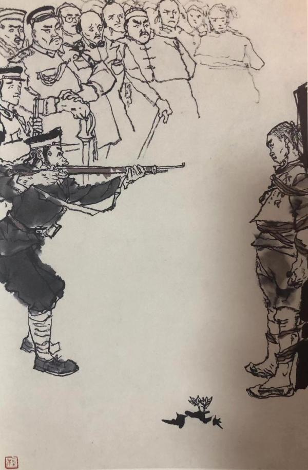 108幅程十发绘《阿Q画传》原作，首次“回乡”完整呈现