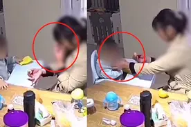 恶心！保姆擦完鼻涕的纸给幼儿擦嘴巴 还用喝过水的碗给大人盛饭