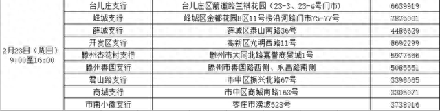 中国银行营业时间表，枣庄银行营业时间表 配图23