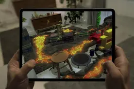 新iPad Pro激光雷达扫描仪将客厅变成AR版《炽热熔岩》图片