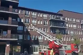 老人即将离世养老院封闭管理 家属救助消防队 乘坐云梯到窗边告别图片