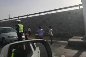 4个“熊孩子”攀爬高速公路护栏，阳畦高速交警紧急喊停图片