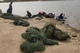 打击非法捕捞！潍坊峡山全面清理拦河渔网图片