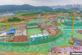 广东省第十六届运动会场馆建设提速 泳馆屋盖可开合图片