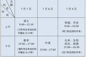江苏省2020年普通高考时间安排表图片
