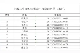 济南历城二中等三所高中推荐生拟录取名单公布图片