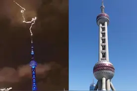 视频：上海东方明珠被闪电“击中”瞬间图片