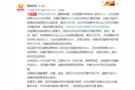 西安：方欣海鲜市场采样人数5051人，已出检测结果4493人均为阴性图片