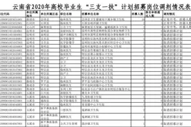 54个岗位取消！云南省2020年高校毕业生“三支一扶”计划招募岗位调剂情况公布图片