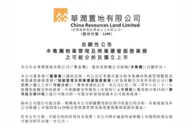 华润置地分拆物业管理上市工作已于今年6月底启动图片