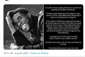 “黑豹”去世冲上推特热搜一，网友悼念：《黑豹》不仅是一部电影，更是对黑人群体的鼓舞图片