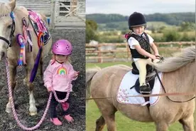 国外两岁女孩酷爱骑马 飒爽英姿引网友点赞图片