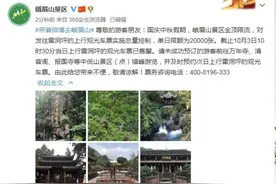 注意！峨眉山金顶限流，今日上行至雷洞坪的上行观光车票已售罄，未预订票者请错峰游览图片